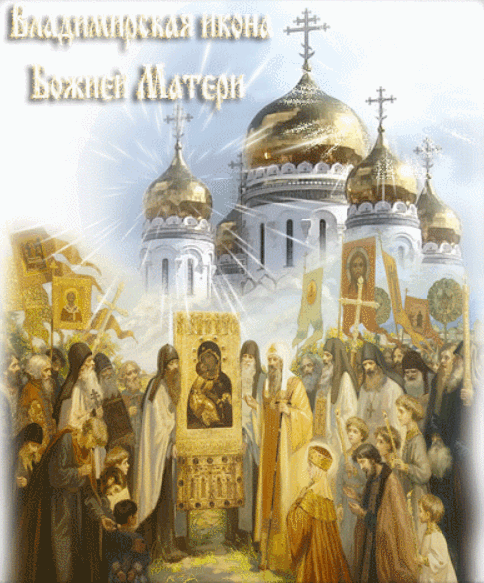 Церковная картинка с Владимирской иконой - Иконы Божией Матери